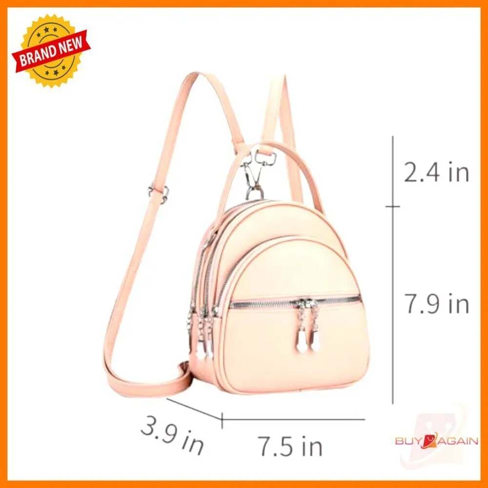 Convertible Leather Backpack Purse Small Crossbody Handbag Adjustable Strap